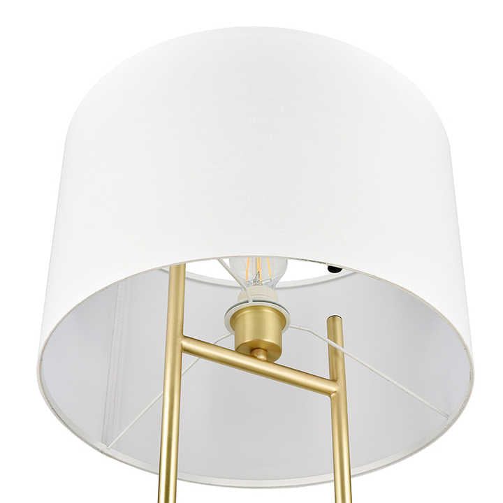 Hdc Nordic Floor Lamp With Metal Body And Linen Shade
