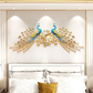 Hdc Peacock Metal Wall Clock - Large 145cm x 75cm Size for Home Decor