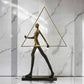 HDC Modern Luxury Art Human Holding Triangle Sculpture living room bed room LED Floor Lamp