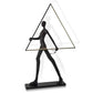 HDC Modern Luxury Art Human Holding Triangle Sculpture living room bed room LED Floor Lamp