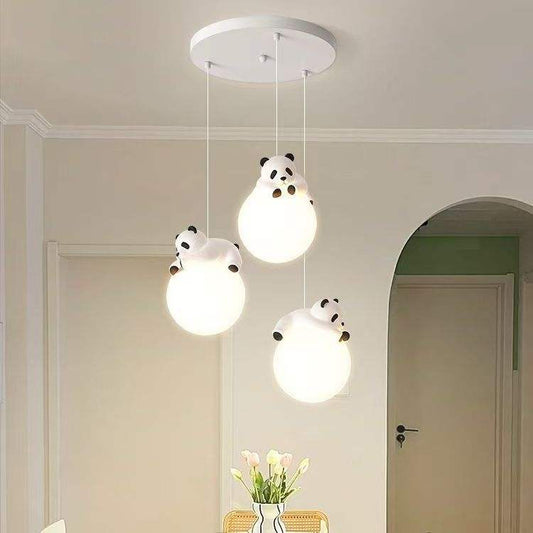 HDC 3 Lights Modern Panda Pendant Hanging Light for Kids Room & Dining Area