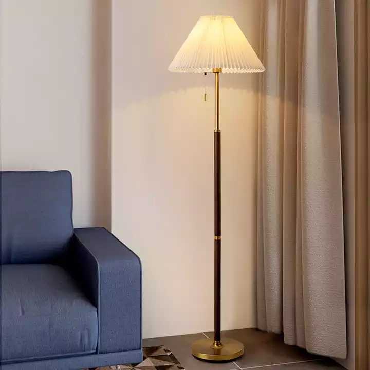 Hdc Bedroom Bedside Sofa Study Floor Lamp Retro Light Wood Grain Floor Lamp