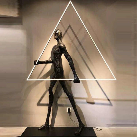 HDC Modern Luxury Art Human Holding Triangle Sculpture living room bed room LED Floor Lamp