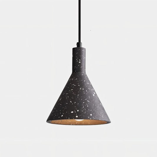 Hdc Nordic Modern Pendant Lamp for Beside Bedroom Living Dinning Room Light Creative Hanging Terrazzo Pendant Lighting (Black)