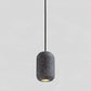 Hdc Modern Terrazzo Cylindrical Cement LED Pendant Light For Living Room Bedroom (Black)