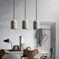 Hdc Modern Terrazzo Cylindrical Cement LED Pendant Light For Living Room Bedroom (White)