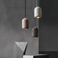 Hdc Modern Terrazzo Cylindrical Cement LED Pendant Light For Living Room Bedroom (White)