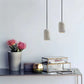 Hdc Modern Terrazzo Cylindrical Cement LED Pendant Light For Living Room Bedroom (White)