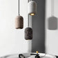 Hdc Modern Terrazzo Cylindrical Cement LED Pendant Light For Living Room Bedroom (White)