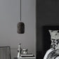 Hdc Modern Terrazzo Cylindrical Cement LED Pendant Light For Living Room Bedroom (Black)