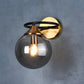 HDC Amber/Smoke Glass Wall Lamp Nordic Style Bedside Lamp Lighting For Bedroom Living Room