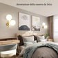 Hdc New Nordic Style Golden Frosted Glass Ball Wall Sconce For Bedroom Bedside Corridor