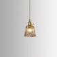 Hdc Modern Eclectic Amber Glass Geometric Copper Pendant Lamp Brass For Living Room, Restaurant