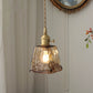 Hdc Modern Eclectic Amber Glass Geometric Copper Pendant Lamp Brass For Living Room, Restaurant