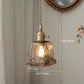 Hdc Modern Eclectic Amber Glass Geometric Copper Pendant Lamp Brass For Living Room, Restaurant