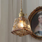 Hdc Modern Eclectic Amber Glass Geometric Copper Pendant Lamp Brass For Living Room, Restaurant