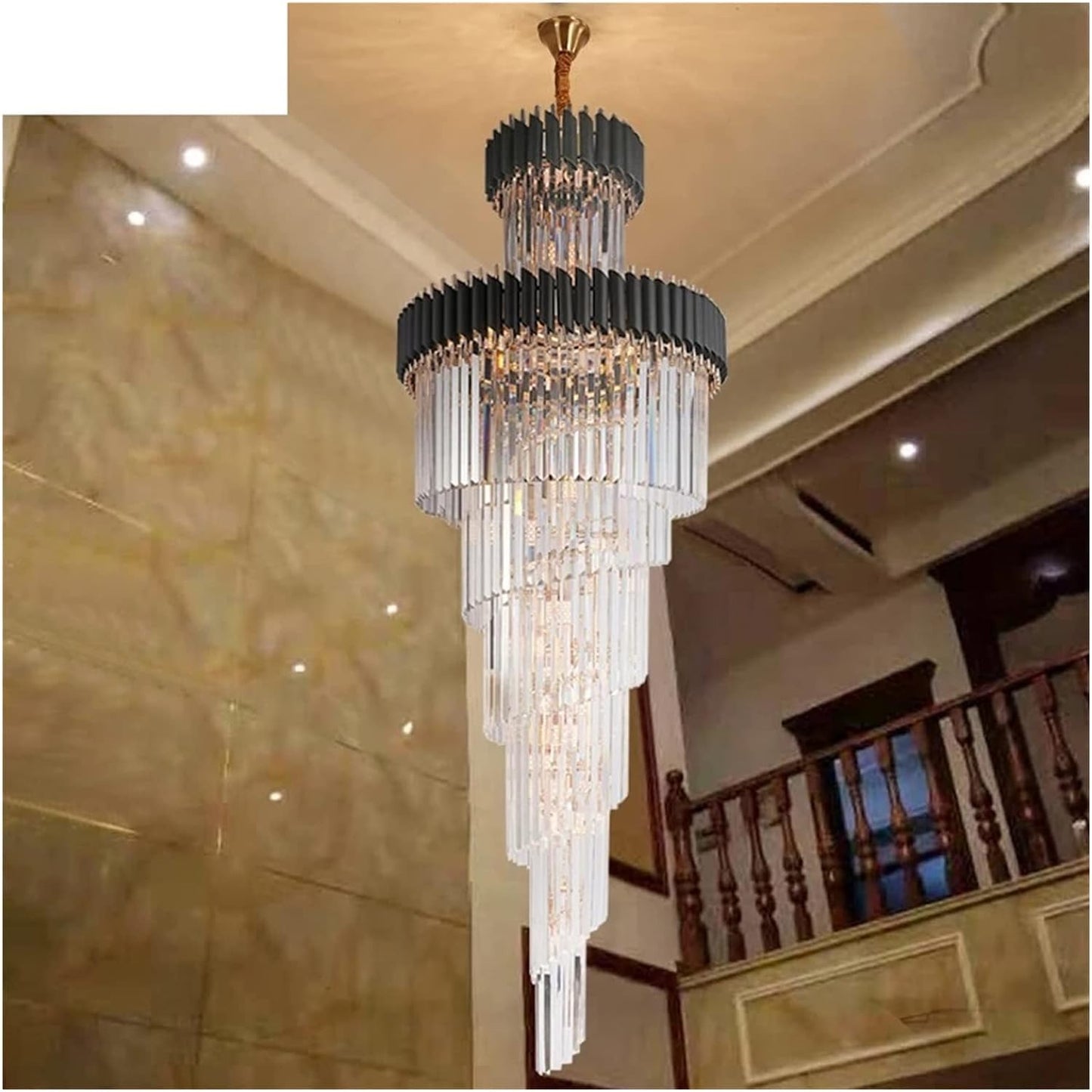HDC Luxury Modern Crystal Double Height Chandelier For Staircase
