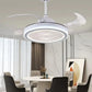 Hdc Invisible Ceiling Fan Chandelier With Remote Control 4 Retractable Abs Blades