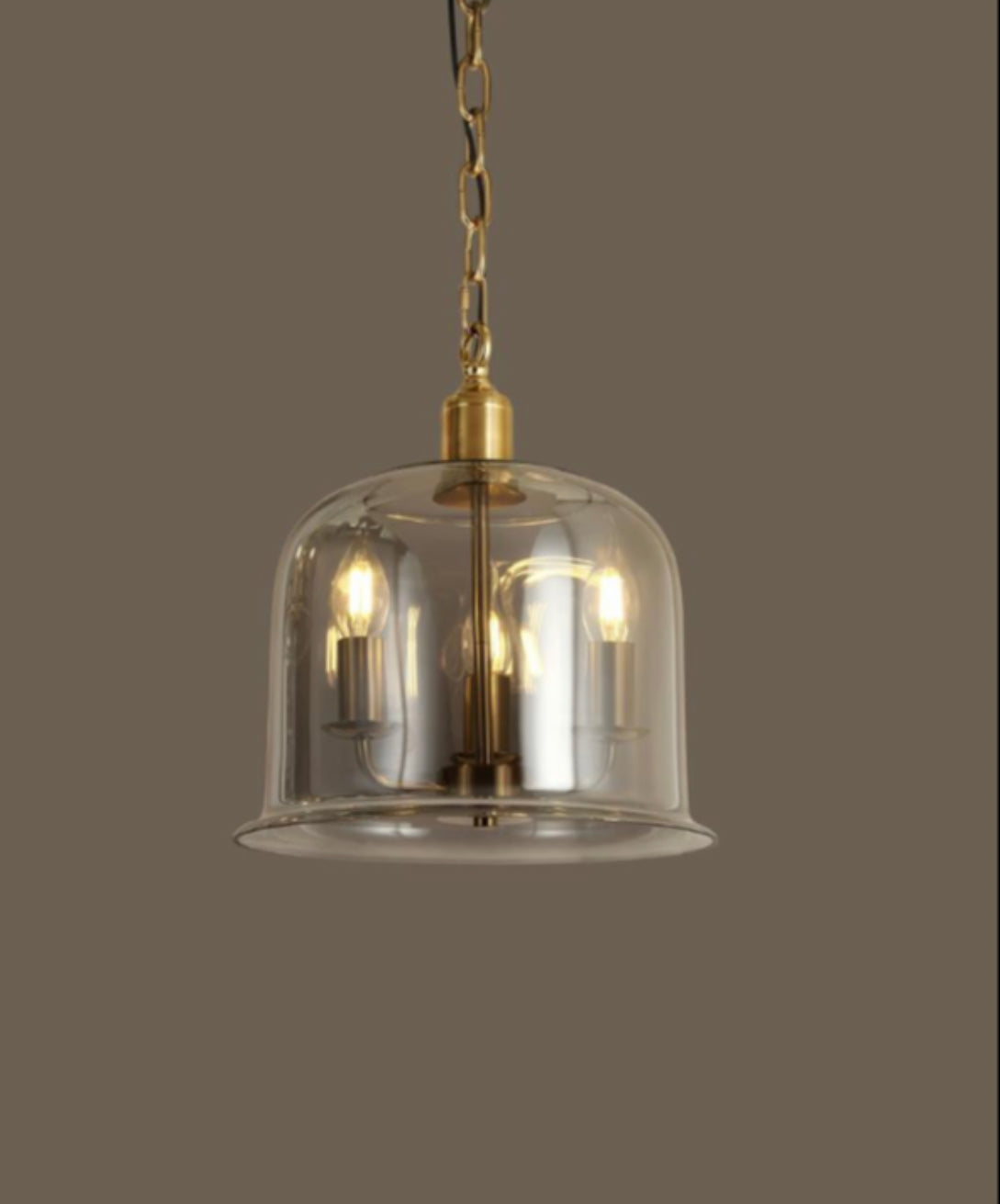 Hdc 3 Light Pendant Lighting Classic Mason Jar Amber/Smoke Glass Hanging Ceiling Light