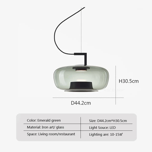 Hdc Nordic LED Pendant Light Minimalist Multi Color Emerald Green Glass Single Head Hanging Lamp