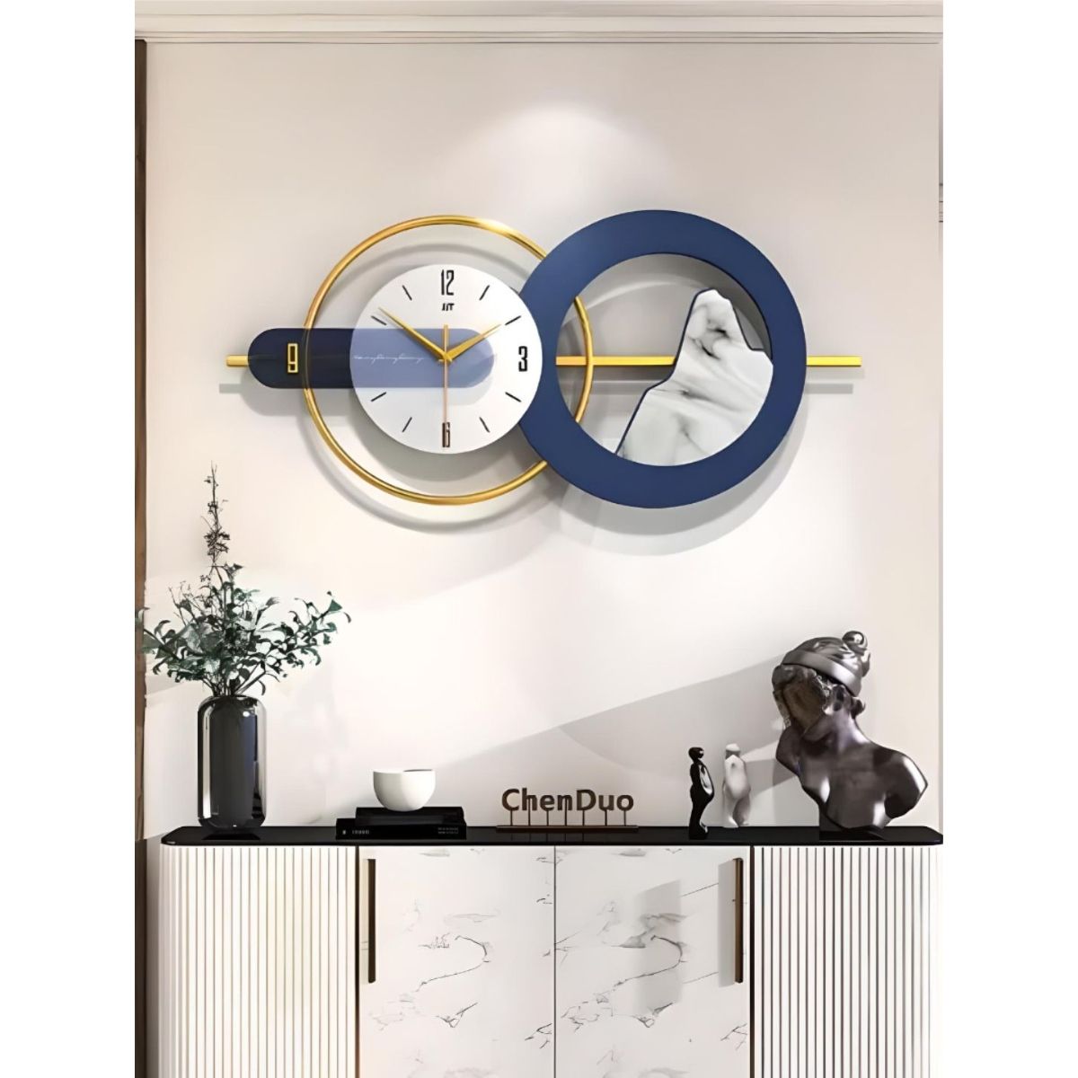 Hdc Modern Creative Metal Wall Clock For Living Room, Bedroom, Home Decor