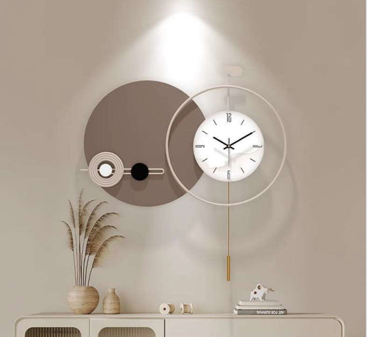 Hdc Modern Pastel Color Circle Creative Metal Wall Clock For Living Room, Bedroom, Home Decor