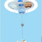 Hdc Cartoon Astronaut Cell Light Boys Room Modern Led Chandelier Creative 3-Light Star Glass Lampshade with Adjustable Cord Flush Mount Ceiling Light for Childrens Room Bedroom Nursery Kids Room Chandelier