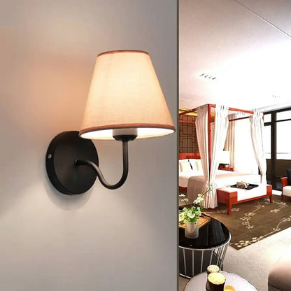 Hdc Modern Minimalist Fabric Lampshade Wall Light for Balcony Aisle Study E27 Socket - HDC Lights