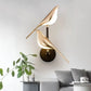 HDC 2 Led 2 Bird Modern Gold Black Metal Wall Light For Drawing Room - Tricolor