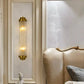 HDC Gold Crystal Cylindrical Shade Wall Lamp For Drawing Room - Warm White