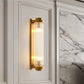 HDC Gold Crystal Cylindrical Shade Wall Lamp For Drawing Room - Warm White