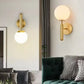 HDC Gold Finish 1 Head Frosted Glass Ball Light Wall Lamp For Living Room