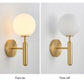 HDC Gold Finish 1 Head Frosted Glass Ball Light Wall Lamp For Living Room