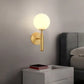 HDC Gold Finish 1 Head Frosted Glass Ball Light Wall Lamp For Living Room