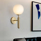 HDC Gold Finish 1 Head Frosted Glass Ball Light Wall Lamp For Living Room