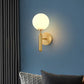 HDC Gold Finish 1 Head Frosted Glass Ball Light Wall Lamp For Living Room