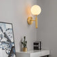 HDC Gold Finish 1 Head Frosted Glass Ball Light Wall Lamp For Living Room