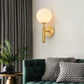 HDC Gold Finish 1 Head Frosted Glass Ball Light Wall Lamp For Living Room