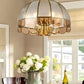 Hdc 5 Lights European Copper Frosted Glass Pendant Light Chandelier
