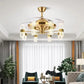 Hdc 6 Light Transparent Ceiling Fan Chandelier Remote Controlled For Living Room Drawing Room - HDC Lights