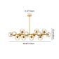 HDC 16 Light Gold Amber Glass Chandelier Ceiling Lights Hanging - Warm White