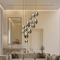 HDC 13 Lights Led Smoke Glass Double Height Stair Chandelier