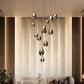 HDC 13 Lights Led Smoke Glass Double Height Stair Chandelier