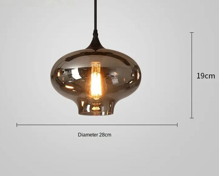 Hdc 1 Light Smokey Grey Glass Pendant Lighting Fixture