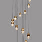 HDC 15 Lights Gold Acrylic Ball Double Height Stair Chandelier