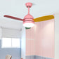 Hdc 36" Pink Led Fan Ceiling Fan Chandelier For Kids Bedroom- Tricolor
