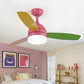 Hdc 36" Pink Led Fan Ceiling Fan Chandelier For Kids Bedroom- Tricolor