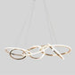HDC 6 Ring Metal French Gold Body Modern Led Chandelier Pendant Light Hanging Lamp