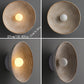 Hdc Vintage Japanese Style Round Stripe Rustic Circular Wall Light for Kids Room Bedroom Staircase Art Decor