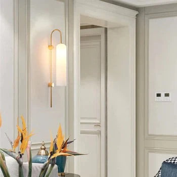 Hdc Long Glass Wall Light Modern Copper Metal Bedroom Living Room Wall Light